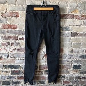 LUCKY BRAND distressed black skinny jeans